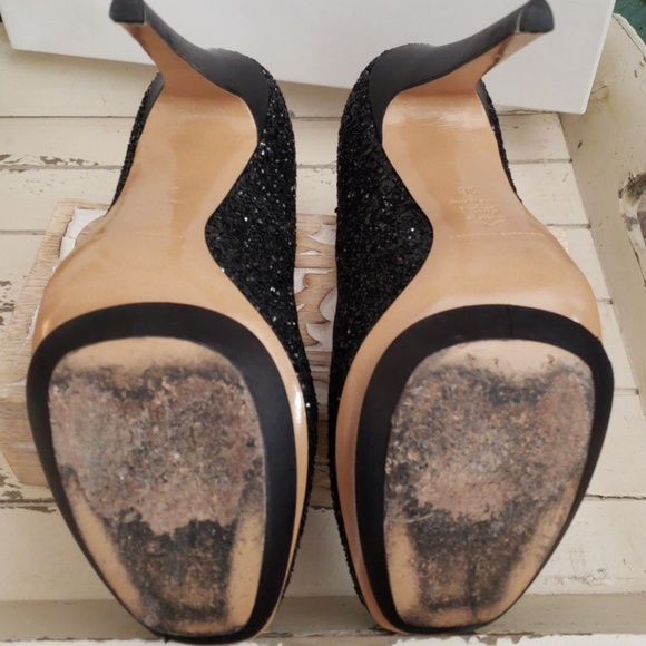 NICHOLAS KIRKWOOD TESS BLACK GLITTER  HEELS SIZE 6 - Picture 5 of 8